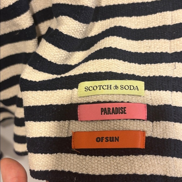 Scotch & Soda Striped Cotton Sweater Navy Cream | Classic Nautical Knit (L) - Picture 4 of 6